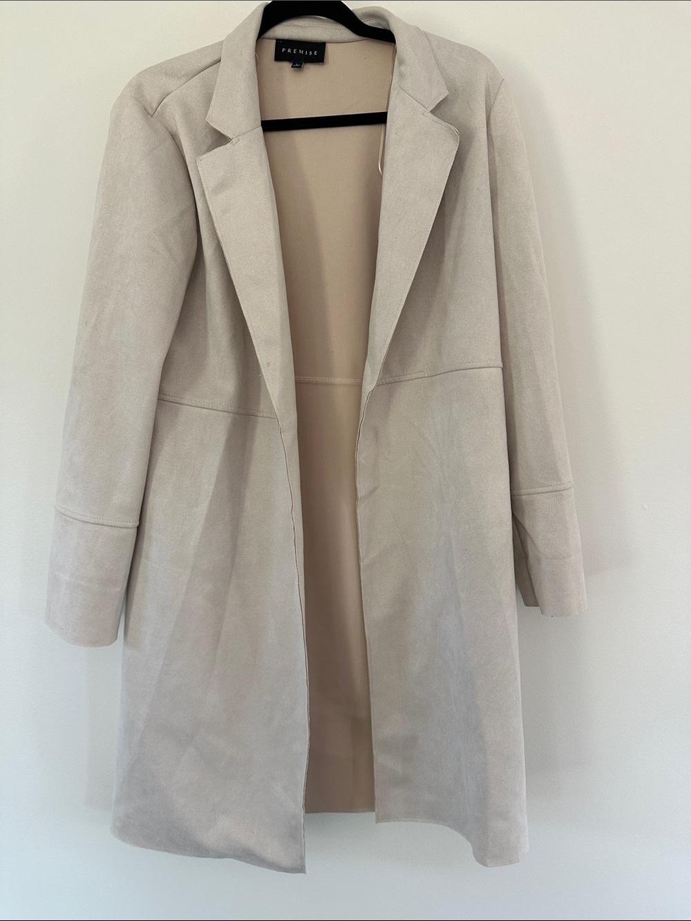 Premise Light Cream Open-Front Trench Coat